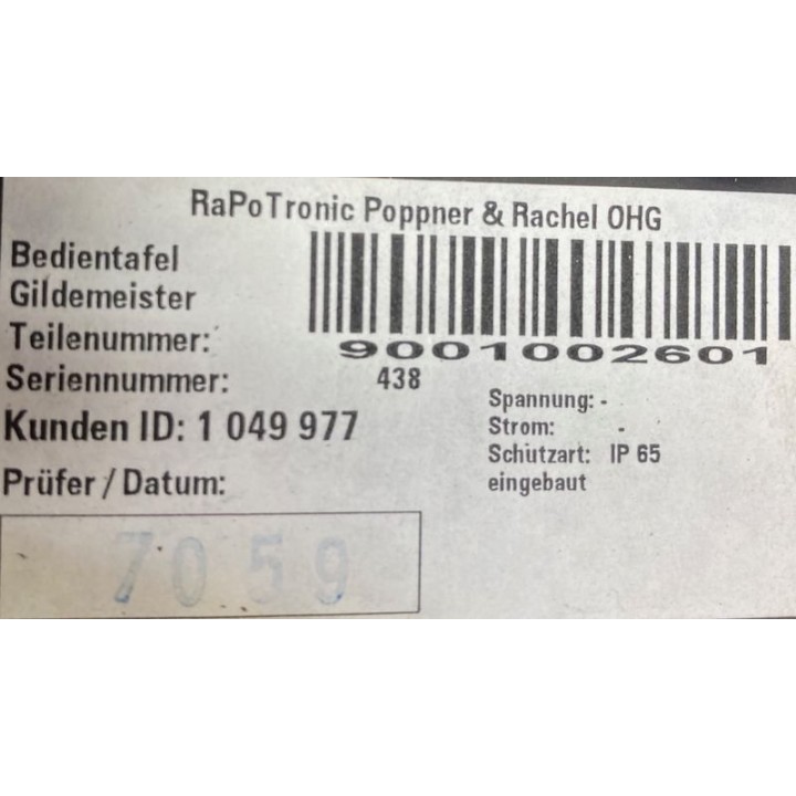 Pupitre clavier RAPOTRONIC 9001002601