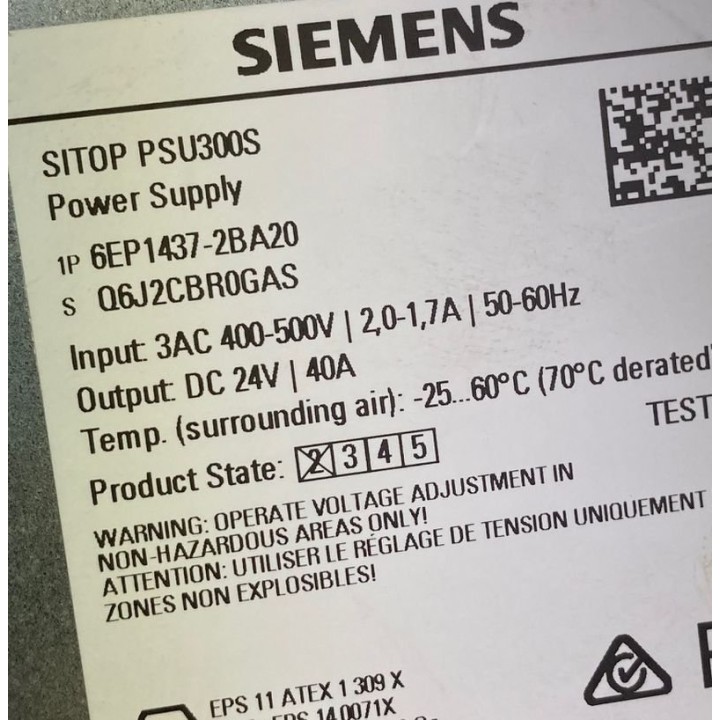 SIEMENS 24V SITOP PSU300S 6EP1437-2BA20