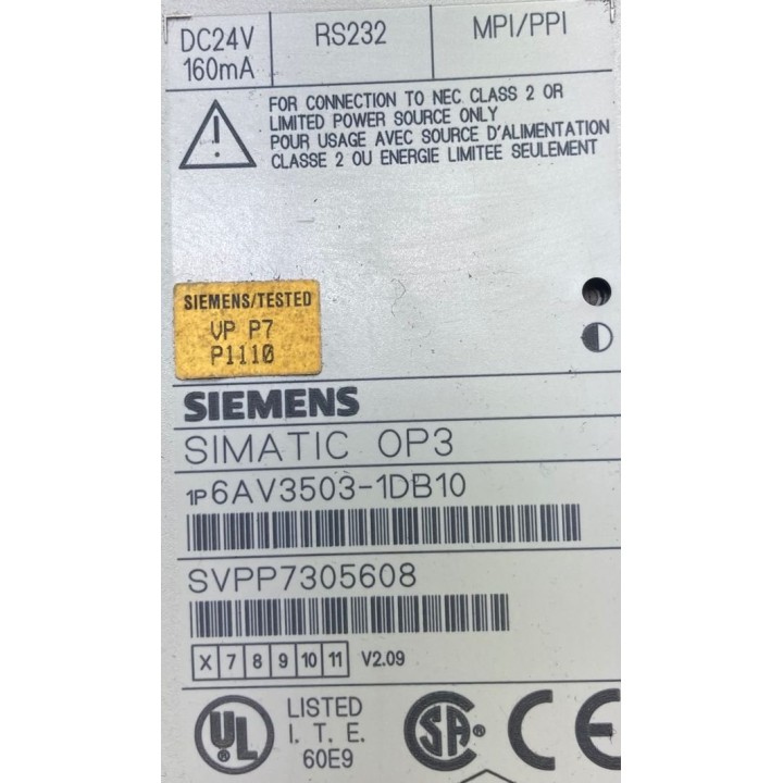 SIEMENS SIMATIC OP3 6AV3503-1DB10